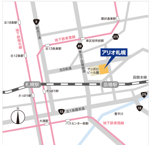 アリオ札幌　地図